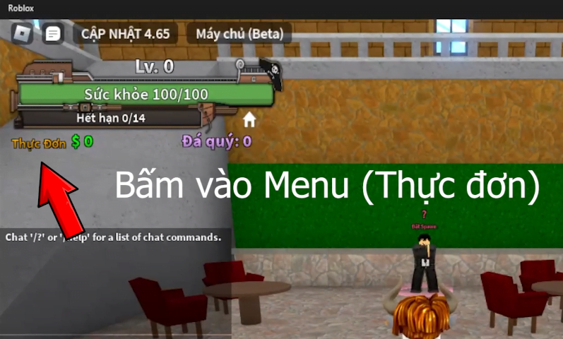 Nhấp vào Menu