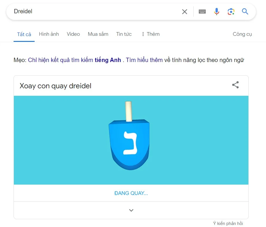 Chơi xoay con quay Dreidel trên Google 